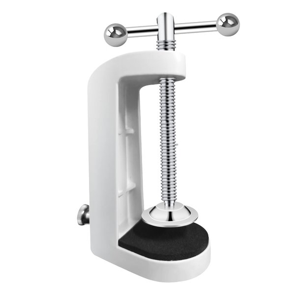 Gynnx Adjustable Replacement Clamp for Lamps - with Adjustable Screw, Clamps to a Table up to 2.8 inches Thick, mounts lamp securely onto Any Desk, Workbench or Table (White)