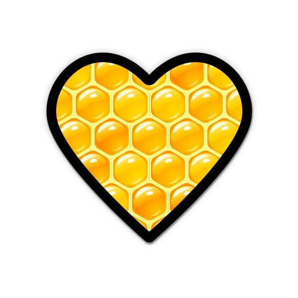 Honey Comb Heart Cute Bee Keeper - 12" Vinyl Sticker Waterproof Decal
