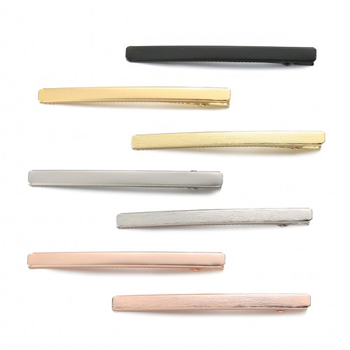 Lukieny Pack of 7 Pcs 3.15" Solid Color Alligator,Matte Brushed Metal Long and Skinny Hair Clips for Styling, Hair Barrettes for Women and Girls (3.15 inches)