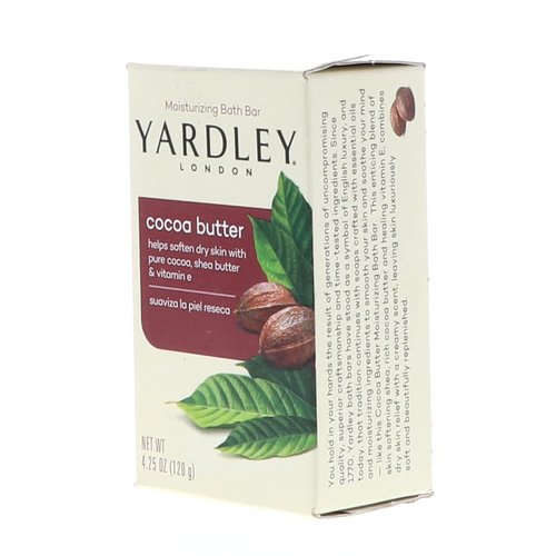 Yardley London Pure Cocoa Butter & Vitamin E Bar Soap, 4.25 Ounces /120 G (Pack of 3)