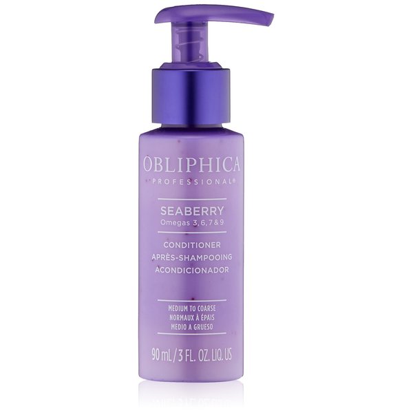 Obliphica Seaberry Conditioner for Medium & Course Hair - Frizz Free, Nourished, and Damaged Repaired Hair - Hair Mask & Treatment for Dry Hair and Growth - 3 Fl Oz