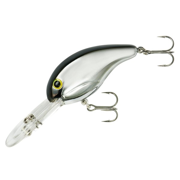 BANDIT LURES Series 300 Crankbait Bass Fishing Lures, Fisghing Accessories, Dives to 12-feet Deep, 2', 1/4 oz, Chrome Black Back, (BDT331)