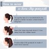 Rich Choices Claw Clip Ponytail Extension Human Hair Real Hair Ponytail Extension Balayage Jet Black 14 Inch 105g One Piece Clip In Long Ponytail Hair Extensions Straight For Women #1