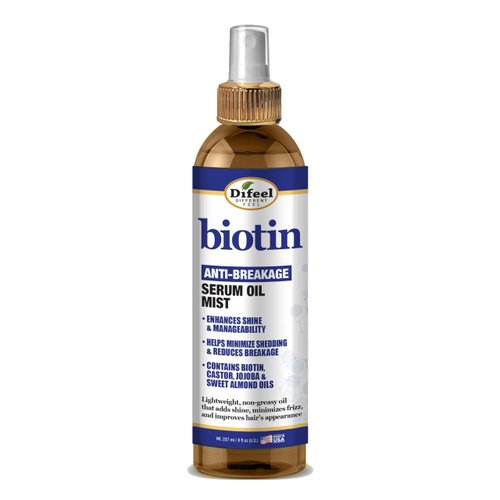 Difeel Biotin Anti-Breakage Serum Oil Mist 8 oz. - Nourishing Anti-Frizz Serum, Lighweight Hair Oil Mist for Frizz and Hair Breakage, Improves Shine
