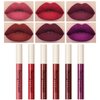 MAEPEOR Matte Liquid Lipstick Set 6PCS Smooth Creamy Velvet Lipstick Long-Lasting Waterproof Smudgeproof Lip Gloss for Women and Girls (Matte, 6PCS-02)