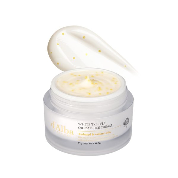 d'Alba Italian White Truffle Oil Capsule Cream, Glass Skin with Vita-Cera Oil Capsules, Deep Hydration Face Moisturizer, Korean Skin Care (1.94 oz.)