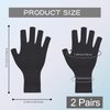 spacepower 4 Pcs (2 Pair) UV Gloves for Nails: UPF 50+ Anti UV Gloves for Gel Nail Lamp, Protection Gloves for Manicures Skin Care (Black Pink)
