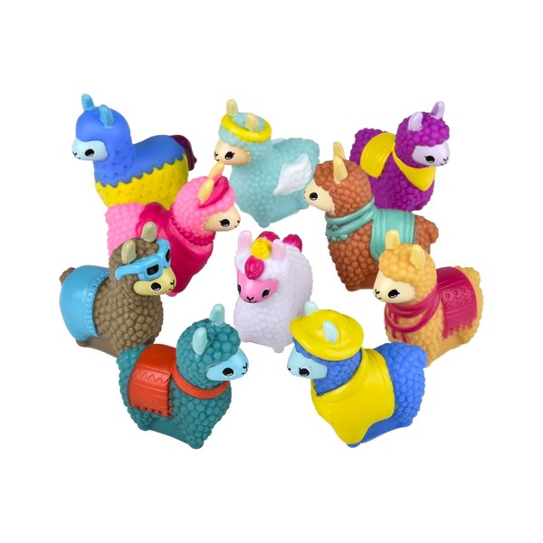 Ten (10) 2" Rubber Bath Toys Animals with Costumes (Llamas in Costume)