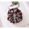 6pcs Christmas Scrunchies for Hair Scrunchie Holder Ponytail Elastics Hair Ties Hair Bands Winter Snowflake Cloth Plaid Checkered Pattern Soft Cute Scrunchy Pack for Girls Women Red Green