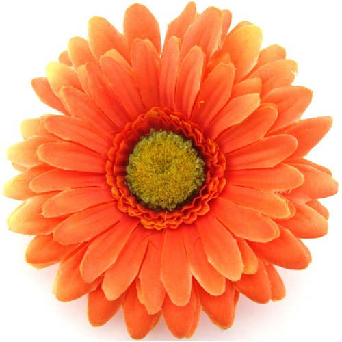 4 inch Variegated Orange Gerbera Daisy Silk Flower Hair Clip