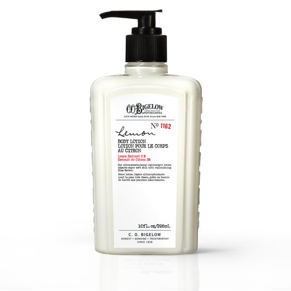 C.O. Bigelow Lemon Body Lotion No. 1162, Moisturizing Lotion for Dry Skin, Hands & Body with Shea Butter & Kuki Nut Oil, Lemon Scented Lotion, 10 fl oz