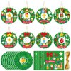 Pasimy 24 Sets Nativity Wreath Crafts Kits Religious Christmas DIY Crafts Nativity Scene Hanging Ornaments Holy Night Craft Stickers for Home Class Religious Xmas Holiday Party Game Activities Decor