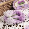 WOCATS 5pcs Elegant Handmade Flower Hair Clips-Crocheted from Wool and Metal Hair Clips are Special Gifts For Girls (Purple)