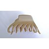 Tan beige hair claw clip with crystals for fine thin hair (Crystal choice: With crystals)