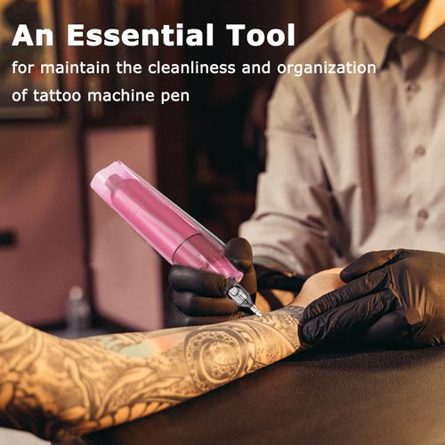 Spreynixu 400Pcs Tattoo Machine Covers, Disposable Tattoo Pen Covers (2 inch x 7.16 inch),Pink Cartridge Tattoo Machine Sleeves Bag Pen Type Covers Bag Tattoo Grip Sleeve
