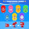 Super Wings Toy Vending Machine for Kids, Mini Gumball Machine Gashapon Machine with Colorful Balls & Role Dolls & DIY Stickers, Cause and Effect Toys for Boys Girls, Jett Lucky Ball Mixer