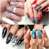 Superfine French Nail Glitter Powder - Black White Snow Design Sugar Shiny Effect Candy Glitter Flakes Pigment Dust Gel Polish Manicure Accessories DIY Crafts (2 Bottles) (MN 2pcs (3))