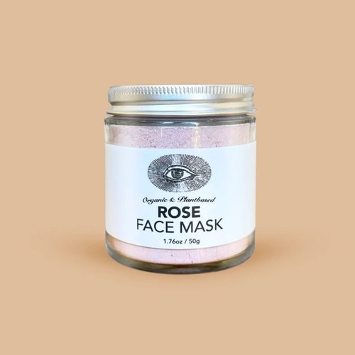 Anima Mundi Rose Clay Mask - Astringent, Redness Corrector Rose Powder, Hibiscus Hydrating Face Mask + Mangosteen Powder Purifying Mask with Soothing White Kaolin Clay + Aloe Vera Extract (1.76oz)