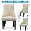 Liykimt Stretch Wingback Side Chair Slipcover-Accent Chair Cover Slipcover with Arm,Washable Upholstered Arm Dining Chair with Nailed Trim Protector for Dining Living Room Set of 2,Beige