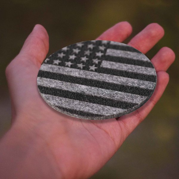 Car Cup Holder Coasters，Cute Car Accessories for Women and Lady，2 Pack 2.95inch，Universal Non Slip Cup Holder Insert Coaster (Gray Flag)