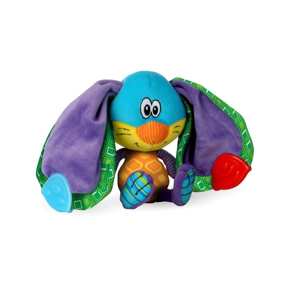 Nuby Teether Tugz Plush Silicone Teething Toy - Baby Teething Toy - 3+ Months - Rabbit