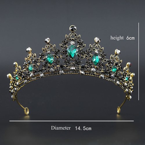 LKBBC Green Crown, Crystal Mermaid Birthday Fairy Crown,Princess Sweet 16 Quinceanera Queen Tiara Headband