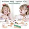 Makeup Kit Toys for 2 Year Old Girls Gifts - Wooden Makeup Toy Set Pretend Play for Toddler 2-4 - Montessori Toys for 2 3 Year Old, Christmas Birthday Gifts for Kids 3-5 with Beauty & Hair Salon Toys