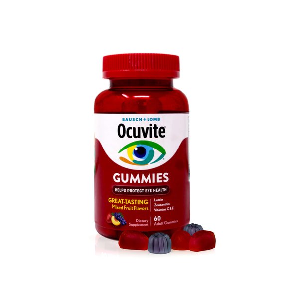 Ocuvite Eye Vitamin & Mineral Supplement, Eye Health Adult Gummies, Contains Lutein & Zeaxanthin, 60 Gummies