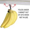 Gadjit Banana Hook Under Cabinet Hanger Ripens Bananas with Less Bruises, Folds up Out of Sight When Not in Use, Saves Countertop Space, Self-Adhesive + Pre-drilled Screw Holes (Black)