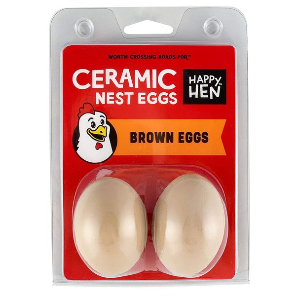 Happy Hen Treats Ceramic Nest Eggs, Brown