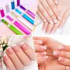 5 Pieces Glass Nail File Buffers with Cases, Colorful Printed Finger Nail Files Crystal Glass Nail Buffers Double Sided Manicure Tools for Women Men(Classic Pattern)