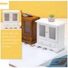 SAFIGLE Miniature Wooden Bookshelf Miniature Kitchen Upper Miniature Bookshelf Dollhouse Furniture Rustic Dollhouse Decor Wooden Cabinet Miniature Wood Shelf 2023 Dollhouse Accessories