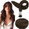 Full Shine I Tip Real Human Hair Extensions 22 Inch Darkest Brown Pre Bonded Hair Extensions I Tip Straight Hair Cold Fusion Hair Extensions 50 Strands 40g