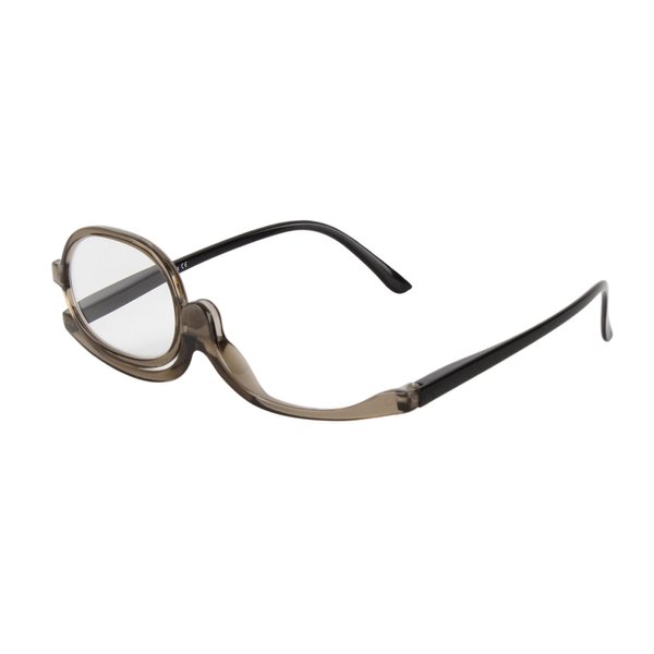 U Scinan Universal Presbyopic Glasses Flip-up Lens Make up Glasses Folding Magnifying Reading Eyeglasses+1.0~+4.0 (3.0*, Tea-black feet)