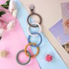 Ainiv Silicone Baby Teether Links, Cutie Baby Teething Toys with Pacifier Clip, Multi Use Baby Teether Rings, Food Grade Silicone Attachable Teether Chew for Newborn Infant Baby Gift, Color-7