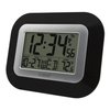 La Crosse Technology WT-8005U-B-INT Atomic Digital Wall Clock with Indoor Temperature, Black,