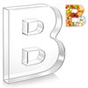 Uiifan 10'' Acrylic Letter Box Form Tray Display Fillable Letter Charcuterie Box Acrylic Candy Dish for Birthday Party Reusable Plates for Food, Not Include Lid(Clear,Letter B)