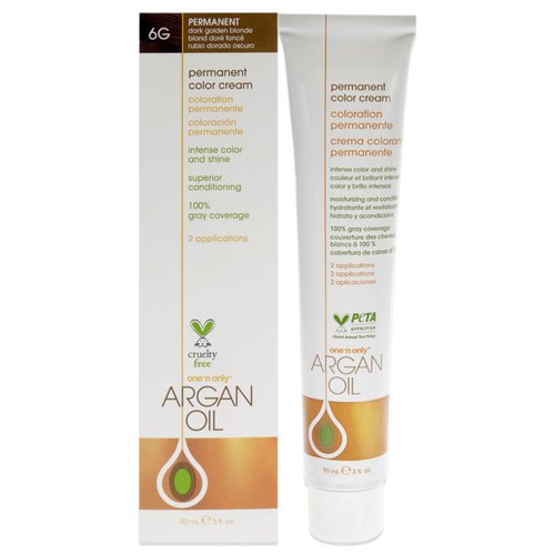One n Only Argan Oil Permanent Color Cream - 6G Dark Golden Blonde Hair Color Unisex 3 oz