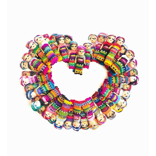 12 Min Individual Decorative Worry Dolls, Fine Detail, 1 Bonus Doll, Be Happy Worry Less, Handmade Cotton Dolls from Guatemala, 1.5 Inches, Party Favors Gift Ideas, Fair Trade, Rainbow (12)