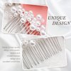 9 Pieces Pearl Bride Wedding Hair Comb Pearl Hair Pins Set Silver Bridal Side Comb U Shape Bridal Hair Clip Pearl Bobby Pins Updos Hair Piece Wedding Hair Accessories for Women Girls