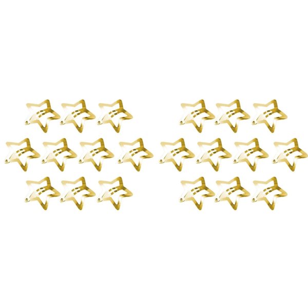 20 Pcs Gold Star Hair Clips Metal Snap Hair Clips Hair Barrettes Hair Side Clamps Headdress Cute Hair Accessories for Women Girls Kids Clips and Barrettes