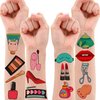 96 PCS Spa Makeup Temporary Tattoo Stickers Theme Birthday Party Decorations Supplies Favors Decor Cute Beauty Cosmetic Nail Tattoos Sticker Gifts for Kids Girls Women School Prizes Carnival Christmas