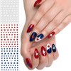 6 Sheets Red Blue White Star Nail Stickers, 3D Self-Adhesive Classic Star Nail Decals for Patriotic Women Nail Decoration