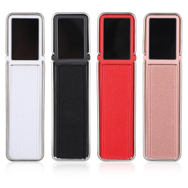 4 Pcs Phone Grip Strap Holder, Phone Holder for Hand, Phone Grip with Stand Strap Finger Loop, Adhesive Flat Cellphone Stand Handle Kickstand Case for Most Smartphones