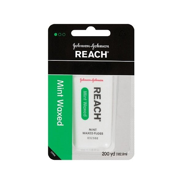 Reach Dental Floss, Waxed, Mint, 200 Yard (Pack of 2)