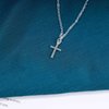 Yrolrorh Boho Cross Necklace Chain Tiny Silver Cross Pendant Necklace Wedding Necklace Charm Fashion Jewelry Gift for Women and Girls