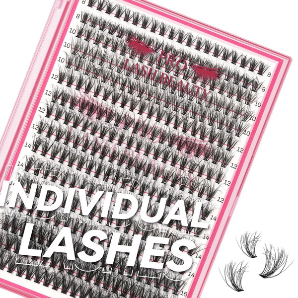 Lash CIusters 320Pcs Individual Lashes 3D Fluffy Cluster Lashes Natural Look Eyelash Clusters Faux Mink Wispy Lashes 30D-D Mixed DIY Lash Extension (3D Fluffy-30D-D,8-16mix)
