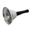 Super Z Outlet Silver Steel Tea Hand Bell for Wedding Events Decoration, Food Line, Alarm, Jingles, Ringing