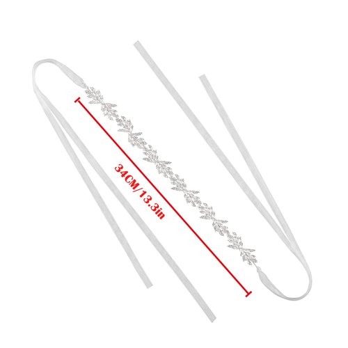 Ayliss Wedding Headband Leaf Crystal Wedding Headpiece Bridal Rhinestone Hair Accessories for Brides Wedding Hair Vine (Silver)