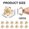 12PCS Small Flower Hair Clips for Women, Gold Flower Hair Claw Clips, Mini Gold Claw Clips for Hair, Tiny Metal Flower Hair Clips, Mini Gold Flower Claw Clips Hair Accessories for Women Girls